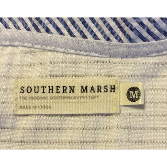 Southern Marsh Fieldtec Dune Pullover 1/4 zip Seersucker Size Medium - Picture 7 of 9